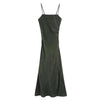 KPYTOMOA Women Soft Touch Front Slit Midi Camisole Dress Vintage Backless Side Zipper Thin Straps Female Dresses Mujer