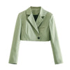 KRSB Summer Women's Skirt + Suit Suit V-Neck Chic Pocket Suit Jacket Two Button Pocket Design Mini Skirt Elegant British Style