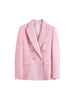 KUMSVAG 2023 Summer Women Casual Blazers Coats Slim Veins Double Breasted Solid Female Elegant OL Street Blazer Outerwear