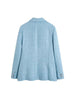 KUMSVAG 2023 Summer Women Casual Blazers Coats Slim Veins Double Breasted Solid Female Elegant OL Street Blazer Outerwear
