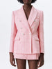 KUMSVAG 2023 Summer Women Casual Blazers Coats Slim Veins Double Breasted Solid Female Elegant OL Street Blazer Outerwear