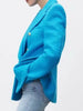 KUMSVAG 2023 Summer Women Casual Veins Blazers Coats Solid Double Breasted Slim Female Elegant Street OL Blazer Outerwear
