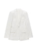 KUMSVAG 2023 Summer Women Casual White Blazers Coats Loose Long Sleeve Notched Female Elegant Street Blazer Outerwear
