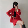 KUMSVAG Women Autumn Solid Casual Skirt Suits 2-piece Sets 2022 ZA Blazers and Skirts Female Elegant Sweet Two-pieces Clothing