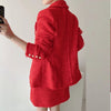 KUMSVAG Women Autumn Solid Casual Skirt Suits 2-piece Sets 2022 ZA Blazers and Skirts Female Elegant Sweet Two-pieces Clothing