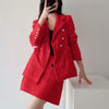 KUMSVAG Women Autumn Solid Casual Skirt Suits 2-piece Sets 2022 ZA Blazers and Skirts Female Elegant Sweet Two-pieces Clothing