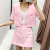 KUMSVAG Women Summer Casual Suits 2-piece Sets 2022 ZA Short Blazers Coats and Shorts Skirts Female Elegant Sweet Clothes CD8085
