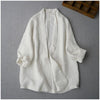 KUSAHIKI Causal Women Cotton Linen Blazer Coat Long Sleeve 2023 Summer Thin Suit Jacket Korean Solid Blazers Feminimos