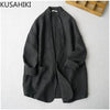 KUSAHIKI Causal Women Cotton Linen Blazer Coat Long Sleeve 2023 Summer Thin Suit Jacket Korean Solid Blazers Feminimos