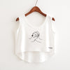 New 2022 Fashion Women Crop Top Sleeveless Cat Princess Print Summer Casual Top Women Short Cropped Tops Vest Tank Tops