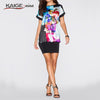 Kaige.Nina women dress Print Dress casual dress women dress plus size women clothing vestido de festa 2204