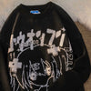 Kawaii Anime Women's Sweater Oversized Y2k Top 2023 Harajuku Long Sleeve Pullover Goth Streetwear Knitted Vintage Kawaii Jumpers