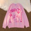 Kawaii Anime Women's Sweater Oversized Y2k Top 2023 Harajuku Long Sleeve Pullover Goth Streetwear Knitted Vintage Kawaii Jumpers