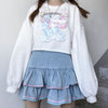 Kawaii Lolita Style Mini Skirts Women Harajuku Cute Preppy Style Jk Denim Skirt Japanese Punk High Waist Tiered 90s Y2K Skirts