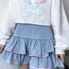 Kawaii Lolita Style Mini Skirts Women Harajuku Cute Preppy Style Jk Denim Skirt Japanese Punk High Waist Tiered 90s Y2K Skirts