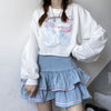 Kawaii Lolita Style Mini Skirts Women Harajuku Cute Preppy Style Jk Denim Skirt Japanese Punk High Waist Tiered 90s Y2K Skirts