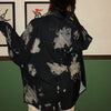 Kemeja Wanita Modis Tie Dye Turn-Down Kerah Longgar Chic Harajuku Umum Ulzzang Feminino Blus Musim Gugur Leisure Trendi