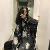 Kemeja Wanita Modis Tie Dye Turn-Down Kerah Longgar Chic Harajuku Umum Ulzzang Feminino Blus Musim Gugur Leisure Trendi