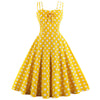 Plus Size Women Vintage Dress Fashion Polka Dot Summer Dress Bowknot Zipper Sleeveless Dress Elegant Party Vestidos