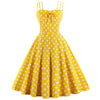 Plus Size Women Vintage Dress Fashion Polka Dot Summer Dress Bowknot Zipper Sleeveless Dress Elegant Party Vestidos