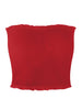 Women Flounced Ribbed Tube Top Solid Slim Fit Sexy Beach Casual Short Tops Black White Yellow Red Strapless Soft CuteTop