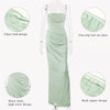 Kesiachiccly Sexy Satin Maxi Dress Women Off Shoulder Sleeveless Backless Side Split Long Dress 2023 Spring Summer Lady Vestido