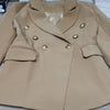 Khaki Blazer Women Office Work Formal Double Breasted Gold Button Blazers Casual Women Blazer  dropship