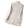 Khaki Leisure Suit Women's Coat  Spring Autumn Style Temperament Slim Fit Ladies Comfortable Lining Wild Blazer S-4XL