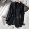 Khaki Leisure Suit Women's Coat  Spring Autumn Style Temperament Slim Fit Ladies Comfortable Lining Wild Blazer S-4XL
