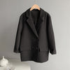 Khaki Long Blazer Women 2022 Autumn Loose Solid Color Coat Female  Korean Style Casual Black Blazer Office Coat