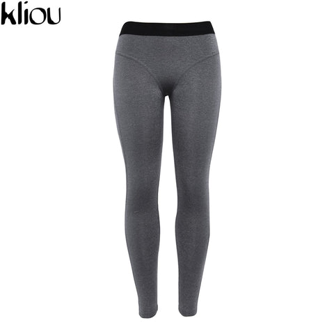 Kilou 2022 New Sexy Women Leggings Gothic Patchwork Design Trousers Pants Gray/Dark Gray Capris Sportswear New Fitness Leggings