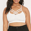 Kissmilk Plus Size Women Spaghetti Strap Bralette Stretch Criss Cross Comfort Tank Cami Lingerie Crop Tops Vest 3-6XL