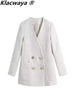 Klacwaya Blazer Women Jacket Tweed Blazer Outfit Women Clothing Woman Blazers 2023 Female Office Wear Women