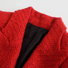 Klacwaya Blazer Women Tweed Jacket Women 2023 Double Breasted Red Blazer Office Lady Tweed Blazers Coat Checked Jacket Female