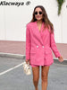 Klacwaya Woman Blazer 2023 Jacket Women Clothing Pink Casual Coat Female Blazers Mujer