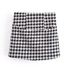 Klacwaya Houndstooth Autumn Suit For Women Two Piece Set Women Suits With Skirt High-Waisted Skirts Female Short Blazer Sets
