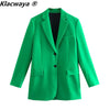 Klacwaya Womens Suits Blazer With Skirt Women Office Lady Suit 2 Piece Set Women Green Mini Skirts Single Breasted Blazers Sets