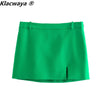 Klacwaya Womens Suits Blazer With Skirt Women Office Lady Suit 2 Piece Set Women Green Mini Skirts Single Breasted Blazers Sets