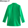 Klacwaya Womens Suits Blazer With Skirt Women Office Lady Suit 2 Piece Set Women Green Mini Skirts Single Breasted Blazers Sets