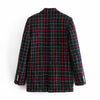 Klacwaya Za 2022 Black Plaid Blazer Woman Spring Jacket Female Office Casual Long Sleeve Double Breasted Checked Blazer Coat