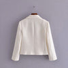 Klacwaya Za White Blazer Women Suit Jacket With Buttons Blazer Women Casual Blazer Set Women Jacket