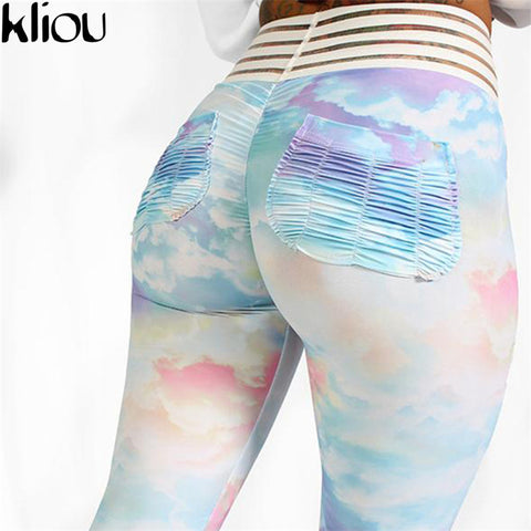 Casual Push Up Leggings Women Summer Workout Pocket Polyester Coloful Push Up Workout Fashion Leggings Sporter Pants
