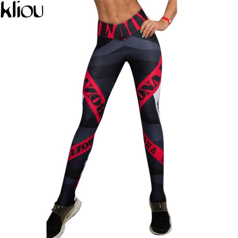 Harajuku push up fitness legging print letters bodybuilding women's leggings sportswear athleisure female pant sale