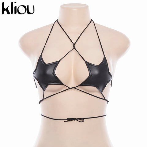 New Sexy Ladies Camis Ribbons Design Crop Top Ladies Sexy Strap Sleeveless Night Club Party Party Club Cropped Tops