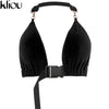 Summer Sexy Backless Crop Top With Sashes Bandage Halter For Women Hollow Out Strap Tie Up Sexy Summer Fashion Top