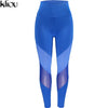 2022 Women Leggings Gothic Insert Mesh Design Black / Blue Capris Sportswear New Fitness high waist leggings