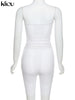 Kliou Hipster Mesh Two Piece Set Women See Through Letter Print Sleevless Y2K Top+High Waist Elastic Sheath Slim Women Pants
