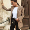 Klkxmyt Traf Blazer Women 2023 Autumn Houndstooth Double Breasted Blazers Coat Vintage Long Sleeve Street Female Jacket Tops