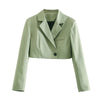 Klkxmyt Za 2 Piece Sets Women 2022 Office Suit Cropped Blazer Jacket+High Wasited Mini Skirts Set Casual Women Outfit