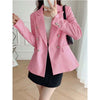 Klkxmyt Za Blazer Women 2022 Houndstooth Office Blazers Coat Vintage Long Sleeve Casual Female Outerwear Chic Tops